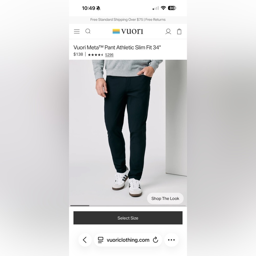Vuori Meta™ Pant Athletic Slim Fit 34"